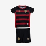 Kit Uniforme de Futebol do Sport Oficial 1 2024 Clube Umbro - Infantil PRETO