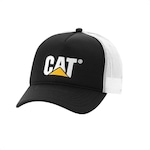 Boné Aba Curva Caterpillar Original Foundation Contrast - Snapback - Adulto PRETO/BRANCO