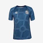 Camisa do Santos Aquecimento 2024 Umbro Masculina - Masculina AZUL