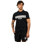 Camiseta do Santos Surf Center Oficial Clássica Recorte Silk - Masculina PRETO