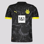 Camisa Borussia Dortmund Away 23/24 Puma - Infantil PRETO