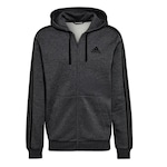 Moletom adidas Capuz Zíper Essentials 3-Stripes Masculino CINZA