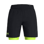 Shorts Under Armour Woven 2 em 1 - Infantil PRETO