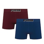 Kit de Cuecas Boxer Puma sem Costura - Adulto - 2 unidades AZUL/VERMELHO