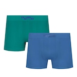 Kit de Cuecas Boxer Puma sem Costura - 2 unidades - Infantil Verde/Azul