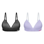 Kit de Sutiãs com Bojo Puma sem Costura - Adulto - 2 unidades PRETO/ROXO