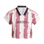 Camiseta Baby Look adidas Estampada Tiro Cut Três Listras - Feminina ROSA