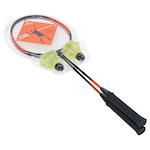 Kit Badminton Vollo com 2 Raquetes e 2 Petecas de Nylon LARANJA