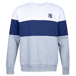 Blusão de Moletom New Era Gola Careca New York Yankees Action Winter - Masculino CINZA