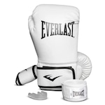 Kit Luvas Treino Boxe Everlast Core Bandagem Bucal BRANCO