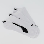 Kit Meia Puma Sapatilha Cano Curto Logo Br - 3 Pares - Unissex BRANCO