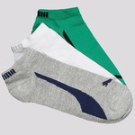 Kit Meia Puma Sapatilha - 3 Pares - Unissex VERDE