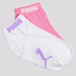 Kit Meia Puma Sapatilha - 2 Pares - Infantil BRANCO