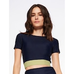 Blusa Cropped Bodyforsure Liso Dream - Feminina MARINHO/CINZA/AMAREL