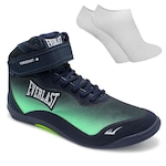 Kit Tênis Everlast Forceknit 4 - Adulto + Par de Meia AZUL ESC/VERDE