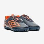 Chuteira Society Umbro Force - Adulto AZUL/LARANJA