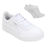 Kit Tênis Puma Carina Lux + Meia - Feminino BRANCO