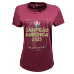 Camiseta Fluminense Campeão da América Grená Liga Retrô - Feminina VINHO/VERMELHO