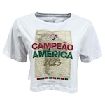 Blusa Cropped Fluminense Campeão da América Liga Retrô - Feminina BRANCO