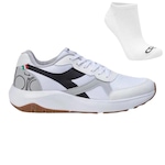 Tênis Diadora Sforza + Par de Meia - Masculino BRANCO/PRETO