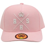 Boné Aba Curva Trucker Rhino Size Boss - Strapback - Adulto ROSA/BRANCO