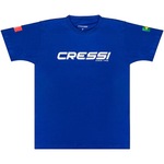 Camiseta de Algodão Cressi Lisa - Masculina AZUL