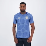 Camisa do Santos Aquecimento 2024 Umbro - Masculina AZUL