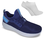 Kit Tênis Skechers Go Run Fast-Valor - Masculino + Par de Meia AZUL ESCURO