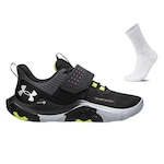 Tênis Under Armour Buzzer Se + Par de Meias - Masculino PRETO/AMARELO