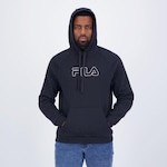 Blusão de Moletom Fila Letter Outline Logo - Masculino PRETO