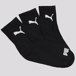 Kit Meias Cano Médio Puma com 3 Pares - Feminina PRETO