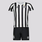 Kit Uniforme de Futebol do Umbro Santos Ii 2024 - Infantil PRETO