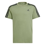 Camiseta adidas Algodão Essentials 3-Stripes - Infantil VERDE