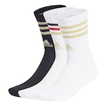 Kit de Meias Cano Médio adidas 3-Stripes com 3 Pares - Adulto BRANCO