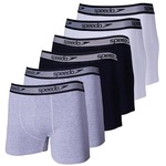 Kit de Cuecas Boxer Cotton Speedo com 6 Unidades - Adulto CINZA/PRETO