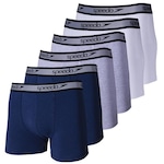 Kit de Cuecas Boxer Cotton Speedo com 6 Unidades - Adulto AZUL ESC/CINZA