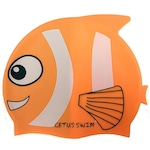 Touca de Silicone para Natação Cetus Peixe - Infantil LARANJA