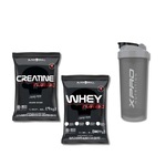 Kit Turbo Whey Protein Refil 907G Morango + Creatine 1Kg Black Skull + Coqueteleira 700Ml X-Pro Nao Se Aplica