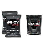 Kit 2X Turbo Whey Protein Refil 907Gr Chocolate Black Skull + Creatine 300G  Refil Black Skull Nao Se Aplica