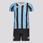 Kit de Uniforme de Futebol 1 do Grêmio 2024 Umbro - Infantil PRETO