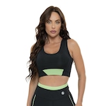 Top Fitness com Bojo Zip Manalinda - Feminino PRETO