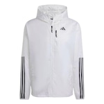 Jaqueta Corta-Vento Masculina adidas com Capuz OTR 3S BRANCO/PRETO