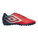 Chuteira Society Umbro Warskin - Adulto Vermelho/Preto