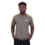 Camiseta Adidas M/C 3 Stripes - Masculina CINZA/AMARELO