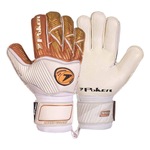 Luvas de Goleiro de Campo Poker Prof Ortho Vulcan - Adulto BRANCO/OURO