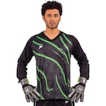 Camisa Manga Longa Goleiro Poker Sublimada Celeno - Masculina PRETO/VERDE