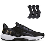 Kit 1 Tênis Tribase Lift E 1 Pct Com 3 Pares Meia Heatgear Cano Alto Under Armour - Unissex PRETO