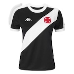 Camisa do Vasco Kappa Roberto Dinamite Home Player 24/25 - Feminina PRETO/BRANCO