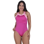 Body Orbis Fitness Alças Largas Costa Cavada Poliamida Forro Bojo - Feminino PRETO/ROSA