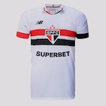 Camisa do São Paulo I 2024 New Balance com Patrocínio - Masculina BRANCO